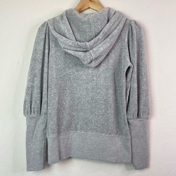 Juicy Couture Y2K 2000’s Light Grey Velour Hooded Zip Up Track Jacket Size Small - Picture 5 of 16